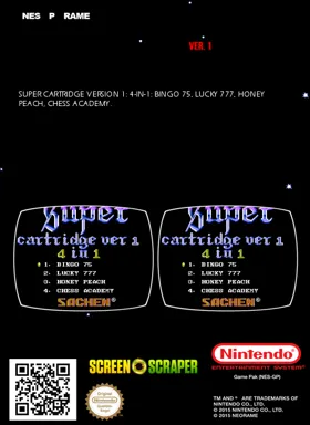 Super Cartridge Ver 1 - 4 in 1 (Asia) (Ja) (Unl) box cover back